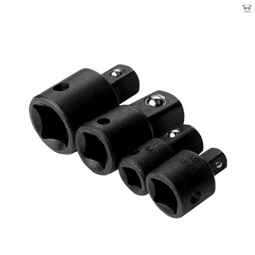 4 PCS 套筒轉接頭套裝 1/4-Inch 3/8-Inch 1/2-Inch變徑套筒 黑色