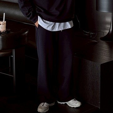 正韓SUPIMA堅挺棉剪裁抽繩休閒寬褲 4色 YUPPIE 預購商品 1104