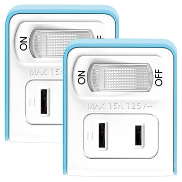 Kinyo 1切2座節能小壁插 2孔  藍色  2個