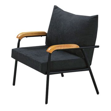 文創集 艾達卡灰棉麻布休閒單人座沙發椅-80x65x80-cm免組