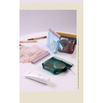 （D 2-4)文青彈片網紗收納包 台灣現貨 台灣出貨（蝦皮代開發票）