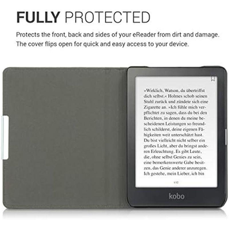 kwmobile 対応: Kobo Clara HD ケース キャンバス 電子書籍カバー オートスリープ reader 保護ケース