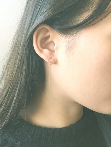 輕耳飾 耳環 14K包金線 建築系列 ATE005