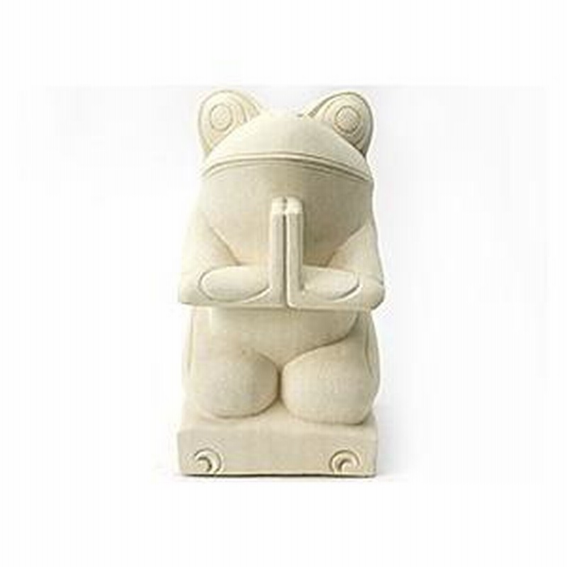 カエルの石像(お祈り)(M) 置物 オブジェ 石 玄関 縁起物 カエルの石像(お祈り)(M) 置物 オブジェ 石 玄関 縁起物