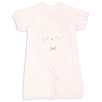 akachan honpo - 短袖連身衣-附內衣-粉紅色 (50~60cm)