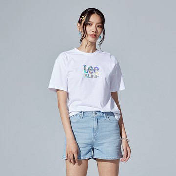 Lee 女款 系列閃色LOGO 男友版 短袖T恤 | X-LINE