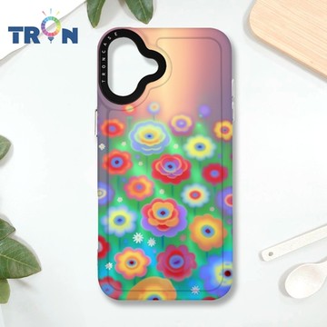 TRON IPHONE 16 PLUS 炫彩玫瑰花朵 MAGSAFE 磁吸 防摔 太空殼 透白 手機殼