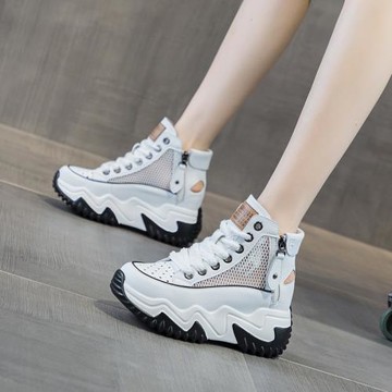 厚底包頭羅馬涼鞋女國風2024夏季新款外穿真皮內增高鏤空老爹鞋