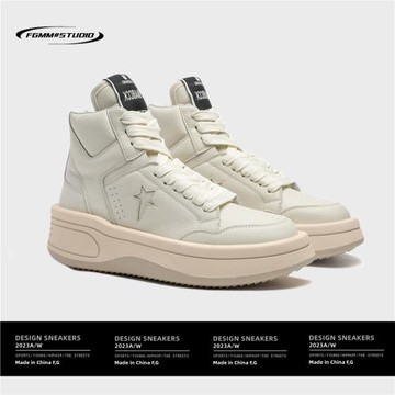 FGMM冬季高幫鞋子情侶款小眾設計歐美ins高街板鞋厚底增高男女鞋