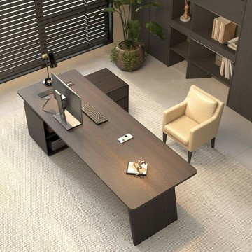 免運 可開票 超低價 意式輕奢現代極簡高級轉角書桌成人家用書房實木電腦老板辦公桌 快速出貨DDD1111