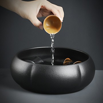 家用陶瓷大號茶洗碗功夫茶具配件茶海茶道配件杯洗水孟水洗水培盆