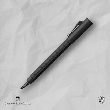 【Graf von Faber-Castell】Tamitio 經典原創條紋鋼筆-全黑 EF尖 VIP刻字服務 (原廠正貨)