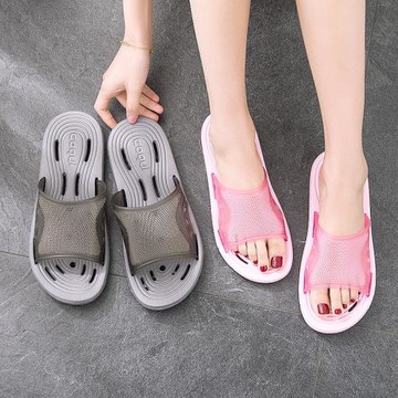 酷趣鏤空漏水拖鞋速干女浴室衛生間防滑洗浴EVA防滑男洗澡一字拖