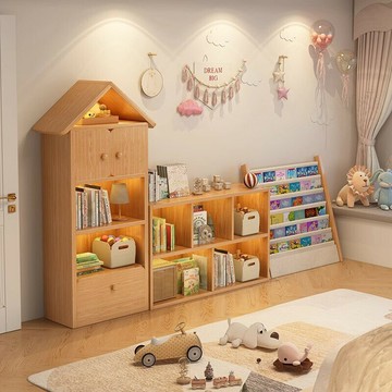 【含稅/免運】 趣味書架置物架落地幼兒園玩具繪本收納架家用臥室兒童創意書柜子