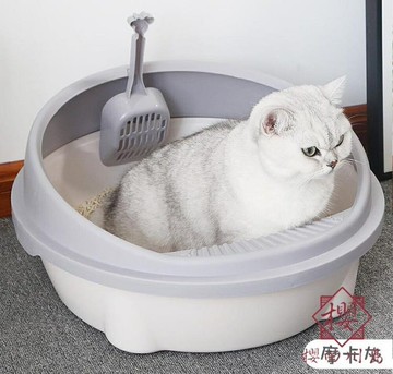 小號貓屎盆貓砂盆貓廁所防外濺【櫻田川島】
