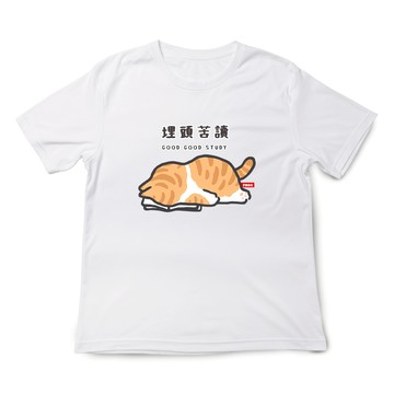 JZ TEE 貓咪-埋頭苦讀 印花短袖