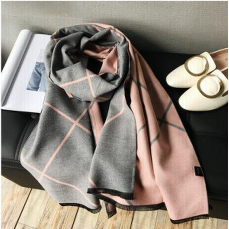 カシミヤ マフラー リバーシブル 格子柄 大判 レディース ストール ブランケット ひざ掛け 秋 冬 厚手 通販 Lineポイント最大1 0 Get Lineショッピング