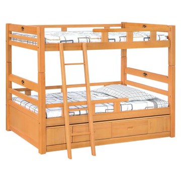 Boden-約迪3.5尺實木雙層床架(附床底收納抽屜櫃-四分床板-不含床墊)