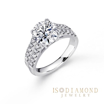 IS DIAMOND IGI 3克拉鉑金台鑽戒 最白Dcolor VS高規格淨度(培育鑽石)