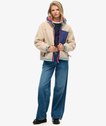 Superdry Women's Ladies Slim Fit Embroidered Logo City Chevron Padded Longline Coat, Black, Size: 16 Size: 12