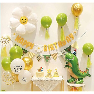 【ＩＮＳ 】恐龍生日套組 生日氣球 生日派對 派對 生日氣球 週歲佈置 生日佈置 周歲套組 佈置周歲 收涎佈置 收涎