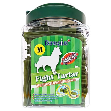 Boneplus 超效螺旋六星潔牙棒 M號 促進口腔健康 360度旋轉清潔  草本  600g  1桶