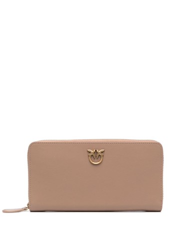 PINKO - logo-plaque leather wallet - women - Calf Leather - One Size - Neutrals