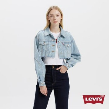 Levi s 女款 牛仔外套 短版外套 草寫LOGO 單寧外套 熱賣單品