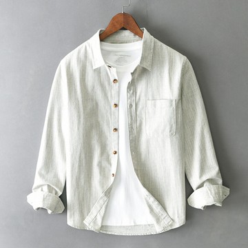 現貨+預購 男襯衫長袖上衣男商務休閒襯衫上衣-復古文藝條紋男裝3色74kz59【獨家進口】【米蘭精品】