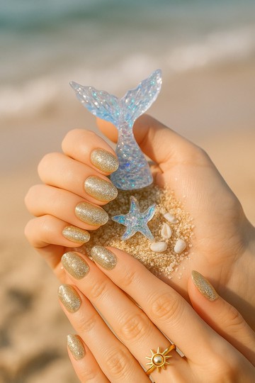 人魚亮片金色#801C 美甲凝膠 Gel Nail Polish