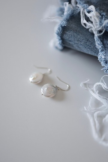 巴洛克珍珠大鐘純銀耳環　可改耳夾