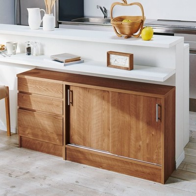 高さ60cm カウンターダイニング下に納まる収納庫 引き戸 幅79奥行25cm ダークブラウン 通販 Lineポイント最大get Lineショッピング