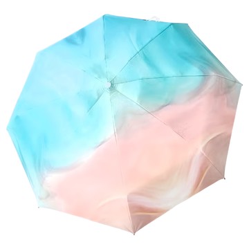 KissDiamond 夢幻星空漸層晴雨兩用黑膠八骨自動傘  粉青色