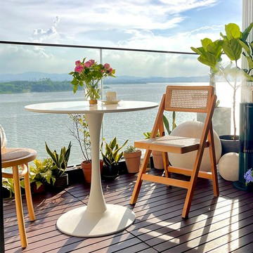 白蠟木實木復古仿藤編椅子北歐簡約ins設計師家用民宿便攜戶外椅 雙11全館免運