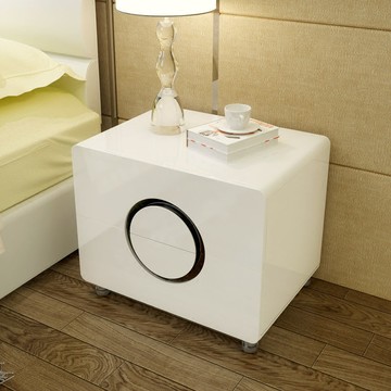 頭櫃簡約現代臥室儲物收納櫃子組裝邊櫃白色烤漆床頭櫃整裝迷你101YJ 快速寄出