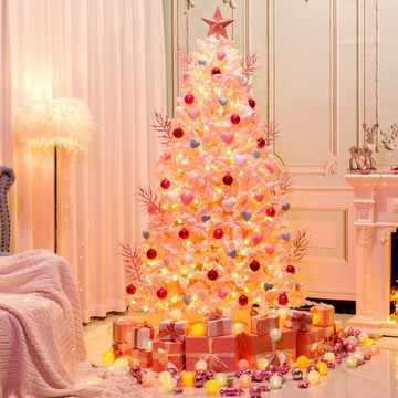 聖誕樹聖誕節聖誕裝飾套餐家用ins網紅粉色櫻花樹小型迷你桌面 雙11全館免運