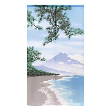 長門簾 100%聚酯纖維  夏季富士山 藍色  150 x 85cm