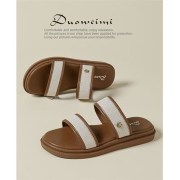 厚底一字拖鞋女夏2026新款沙灘小香風涼鞋外穿時尚大碼女鞋41一43