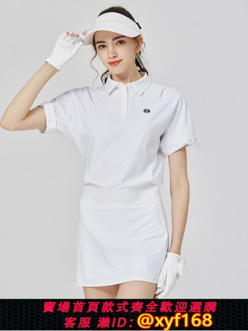 {保固一年 可打統編}25BG高爾夫服裝女裝短袖上衣彈力透氣寬松POLO衫女士球衣防走光裙