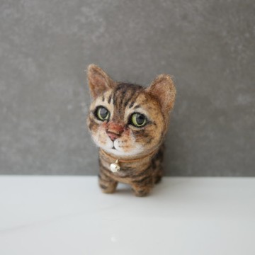 虎斑貓客製化羊毛氈  寵物客製 公仔