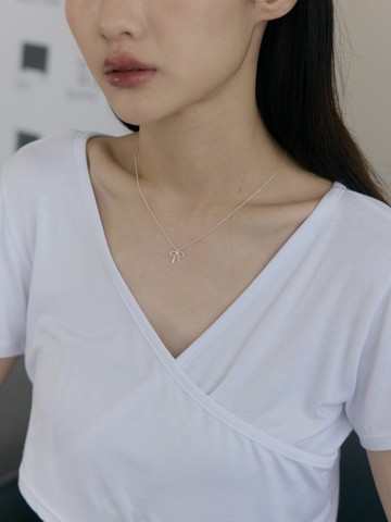 925純銀 蝴蝶結綁帶項鍊