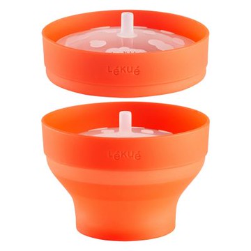 《LEKUE》爆米花料理盒-橘12.5cm-- 耐熱 微波料理 懶人料理