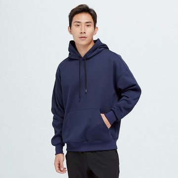 不可退換 /刷毛保暖連帽衛衣-星夜藍