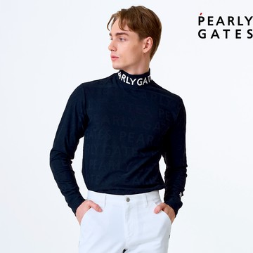 【ṔEARLY GATES】男款深藍色柔軟彈性高領設計展現精緻感長袖立領衫 JGW26005