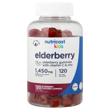 Nutricost, 兒童接骨木果軟糖，4 歲以上，120 粒