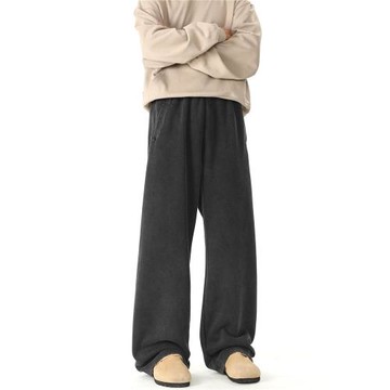 美式水洗黑彎刀衛褲男秋冬復古潮牌寬松休閑褲百搭重磅運動長褲子