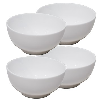 JUST HOME 新骨瓷飯碗4件組 300ml  純白色  1組