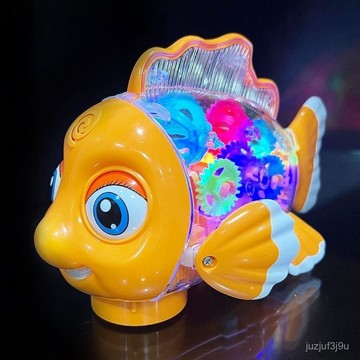 【桃園出貨🔥】兒童玩具早敎嬰幼兒寶寶0-1半一嵗齒輪搖擺小魚6到12個月
