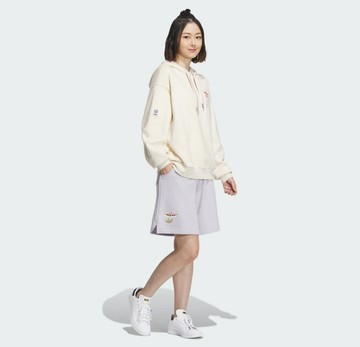 ADIDAS 短褲 GRAPHIC SHORTS 淺紫 寬版 棉短褲 女 IW6303