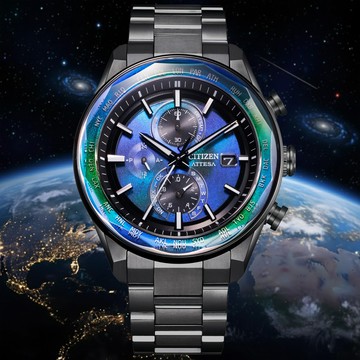 CITIZEN星辰 ATTESA系列 超級鈦 光動能電波 計時腕錶 43.5mm / AT8314-53L